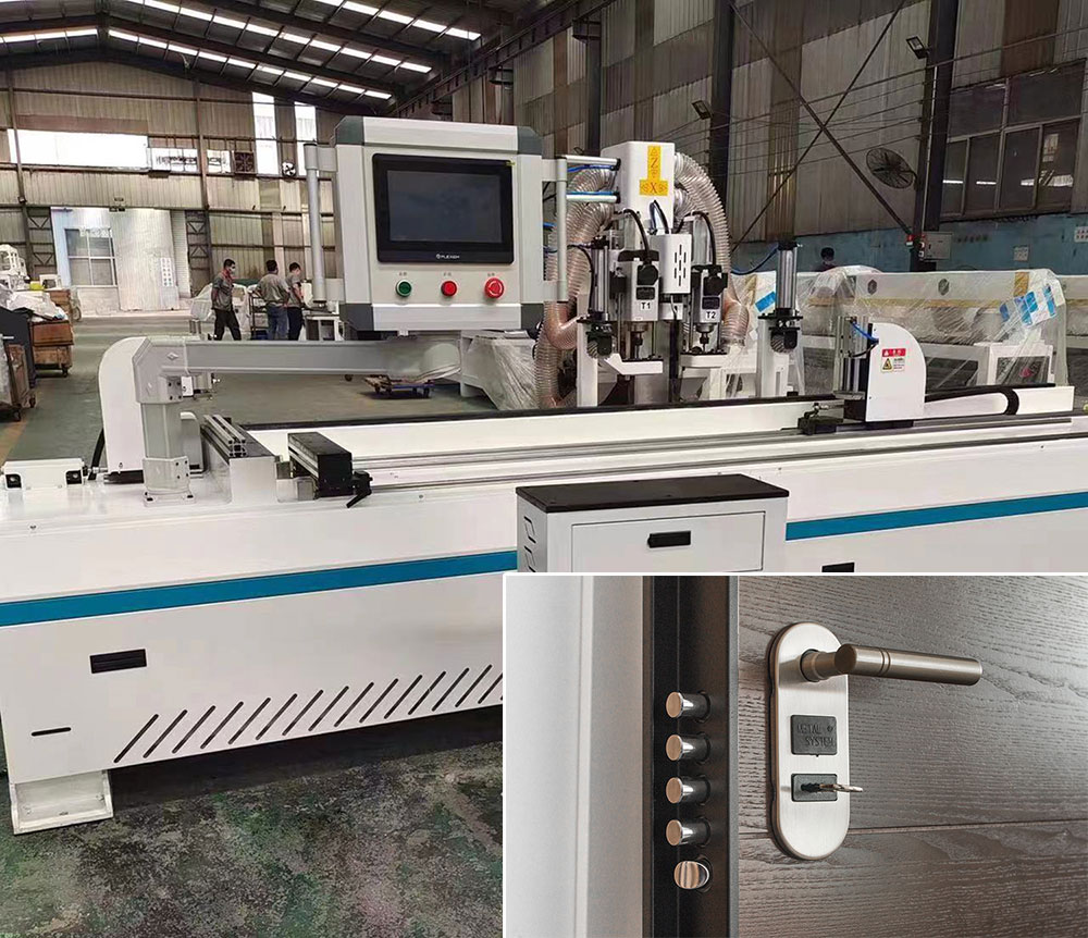 Machine &agrave; trou de serrure de porte WPC